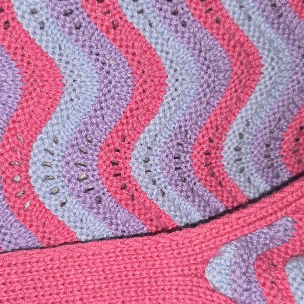 Pink and Blue Knit Halter Top and Shorts Set - Picture 3 of 7